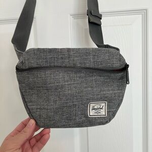 Herschel Belt Bag/Sling Bag one pocket gray canvas